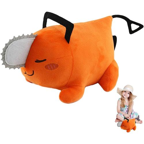 Peluche Pochita 25cm,Mignon Plushie Anime Figure,Jouet Poupées Oreiller Chien En Peluche Orange Animal Décoration Cadeaux Pour Enfants(B)