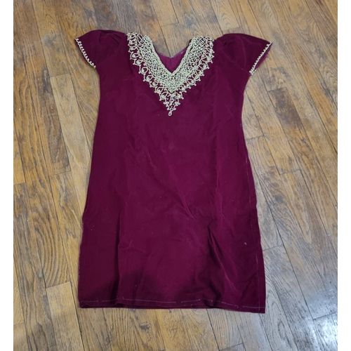 Robe Traditionnelle Fergani Fille Bordeaux Et Or Taille 6ans