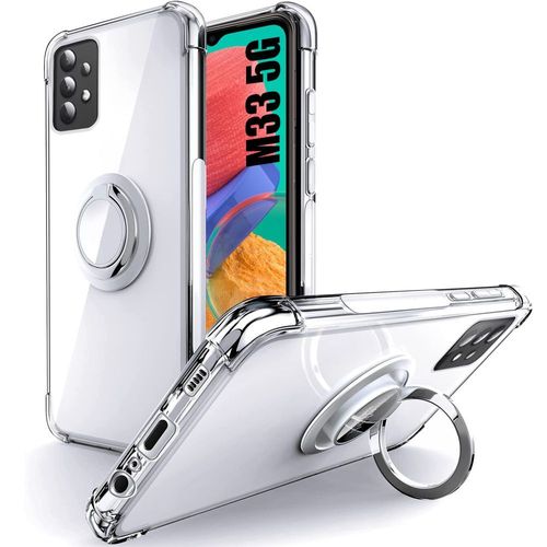 Coque Transparente Pour Samsung Galaxy M33 5g Avec Support À Anneau Rotatif - E.F.Connection