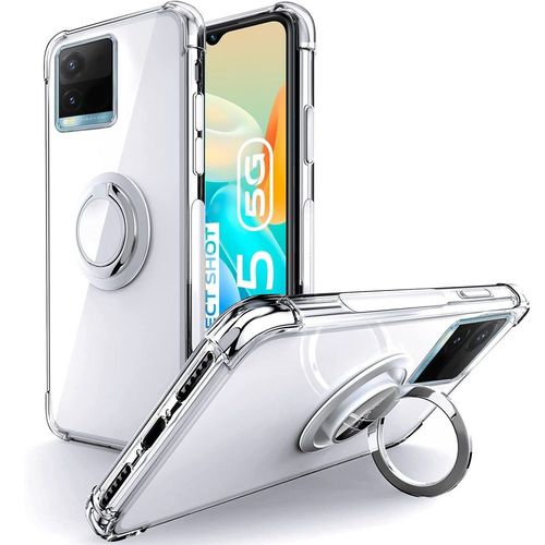 Coque Renforcée Pour Vivo Y55 5g Transparent Avec Anneau Antichoc - E.F.Connection