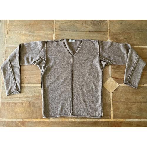 Pull 100% Laine Beige Taupe Chiné Taille S
