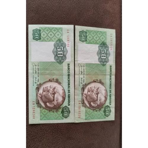 Deux Billets 50 Kwanzas Angola