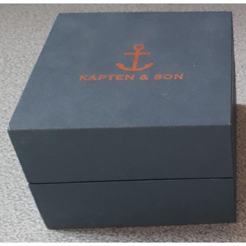 Coffret crin bleu marine Kapten Son 10x10x7cm avec gros