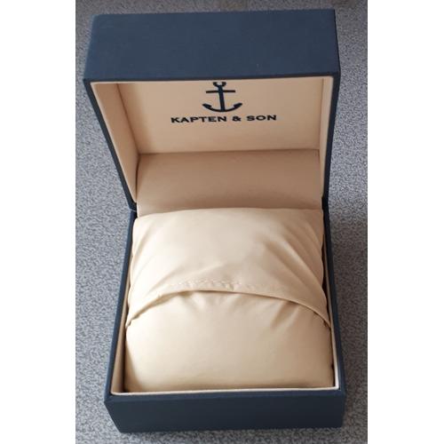 Coffret crin bleu marine Kapten Son 10x10x7cm avec gros