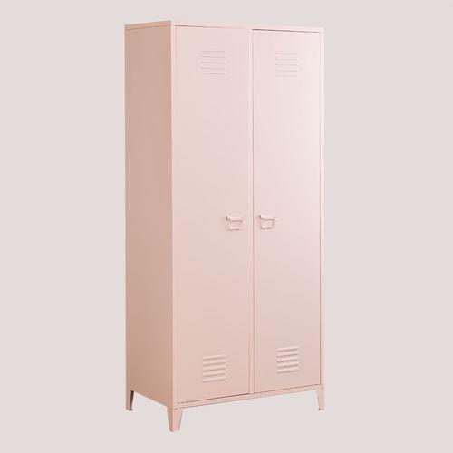 Armoire Vestiaire 2 Portes En Métal Pohpli Rose Guimauve