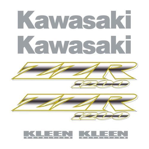 Kit Autocollants Compatible Avec Moto De Route Kawasaki Zzr 1200 2004 Bleue