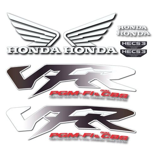 Kit Autocollants Compatible Avec Moto De Route Honda Vfr 800 1999 Noire