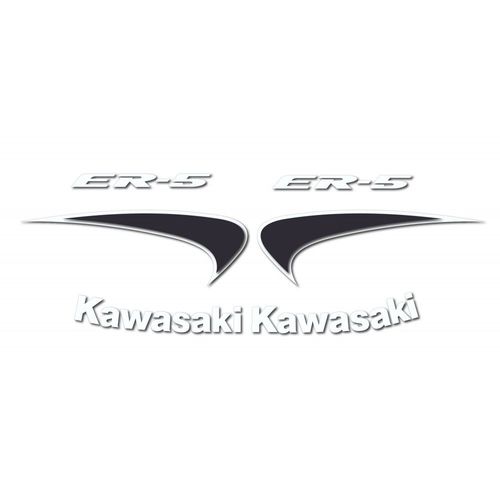 Kit Autocollants Compatible Avec Moto De Route Kawasaki Er-5 2006 Bleue