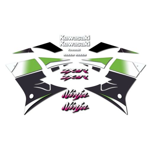 Kit Autocollants Compatible Avec Moto De Route Kawasaki Zx-9r 2000 Verte