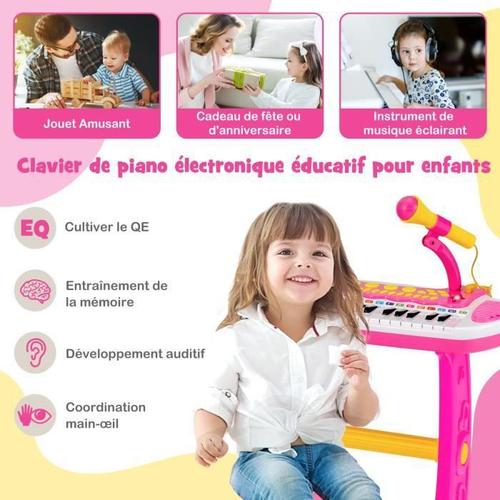 COSTWAY Piano pour Enfants 3 Ans 37 Touches avec Tabouret