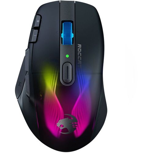 ROCCAT Kone XP Air - Souris - optique - 10 boutons - sans fil, filaire - Bluetooth, 2.4 GHz - récepteur sans fil USB - noir cendre