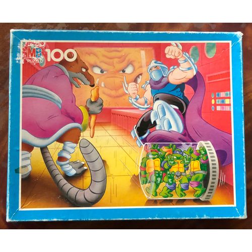 Puzzle Tortues Ninja Mb 100 Pièces, Dessin Animé, Vintage, Figurine