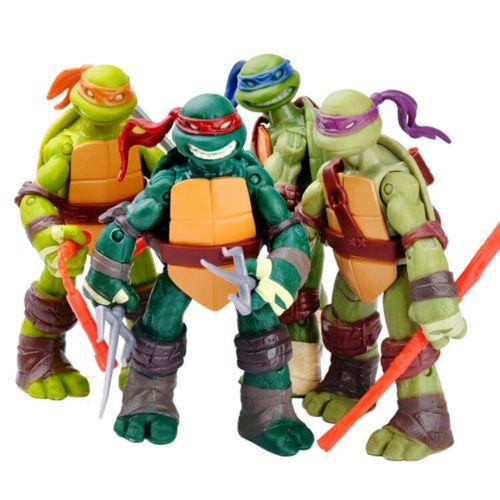 Lot 4 Figurines Tortues Ninja Donatello Michelangelo Leonardo Raphael Figure