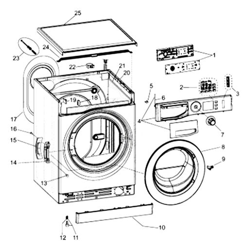 Hublot complet (repère 8) d'origine Lave-linge (C00550511 488000550511 ARISTON HOTPOINT BAUKNECHT)