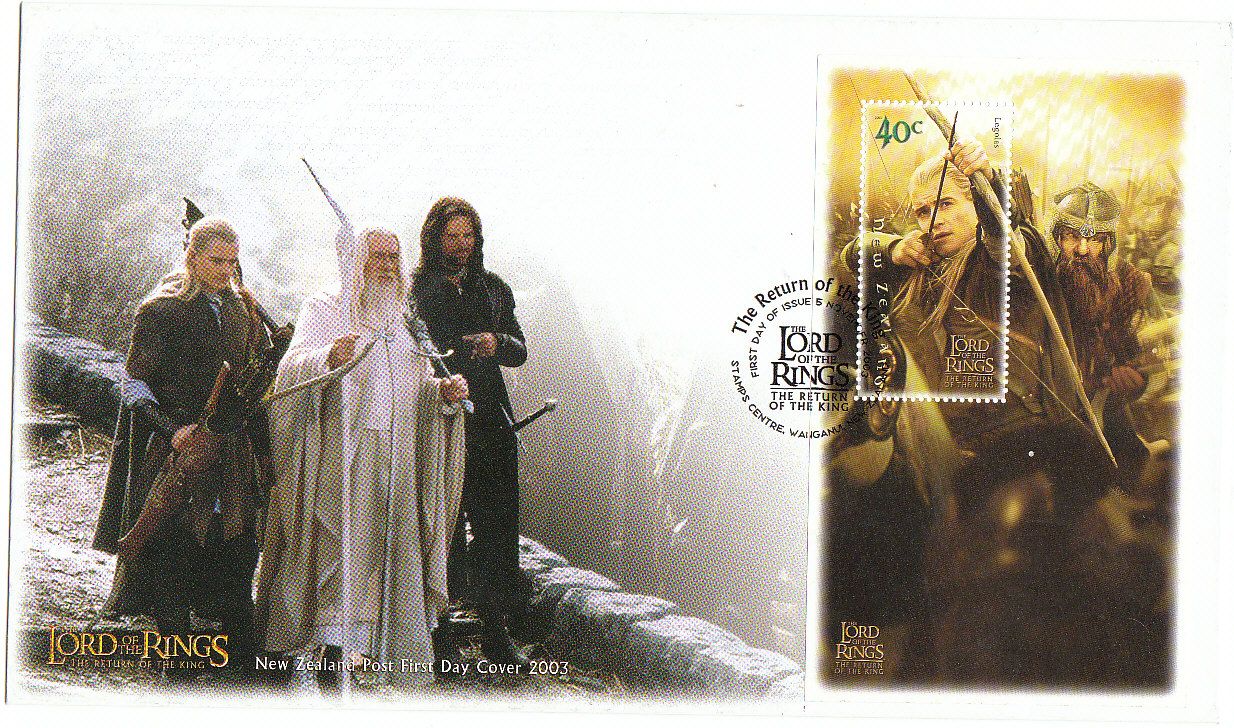 Le Seigneur Des Anneaux Le Retour Du Roi Legolas En Timbre Plus Visuel Gandalf Aragorn Fdc Nouvelle Zélande Arc Archer