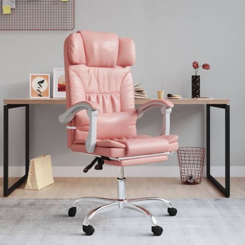 Vidaxl Fauteuil Inclinable De Bureau Rose Similicuir
