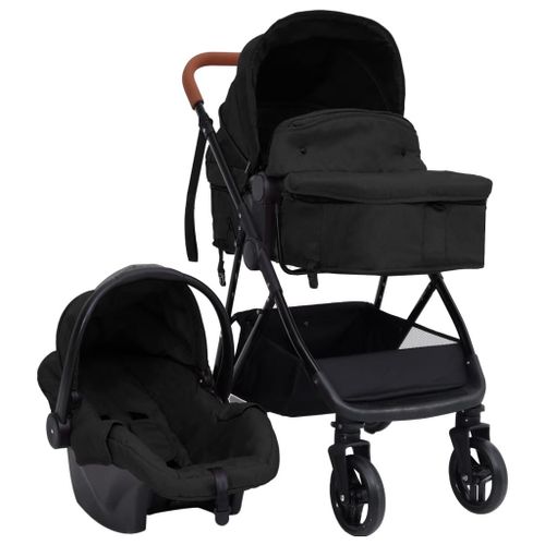 Vidaxl Poussette Pour Bébé 3-En-1 Anthracite Et Noir Acier