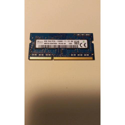 Mémoire RAM pour ordinateur portable.  4GB 1Rx8 PC3L