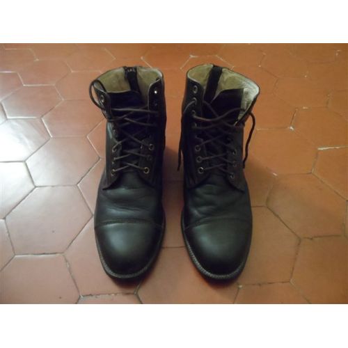 Boots D¿Équitation À Lacets Cuir Marron Fouganza