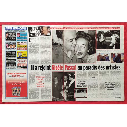 France Dimanche N°3190 - Raymond Pellegrin, Gisèle Pascal - Coupure De Presse, Clipping De 2007
