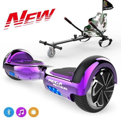 Mega Motion Hoverboard, Overboard 6,5" Et Hoverboard Pour Enfant Auto-Équilibré Avec Led Violet + Kart Citysports Camouflage