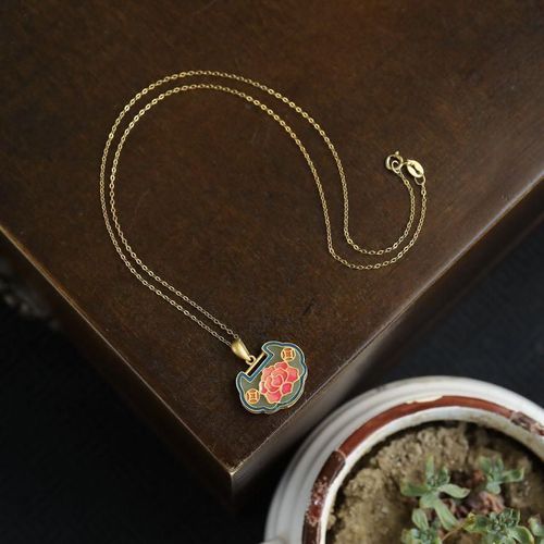 Collier De Styliste En Or Doré Incrusté De Jade Naturel Hetian Ruyi Lock, Pendentif Simple Et Élégant Pour Dames, Bijoux En Argent, Nouvelle Collection