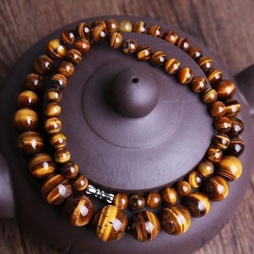Collier ¿Il De Tigre Jaune Naturel, Chaîne En Jade, Bijoux Pour Femmes