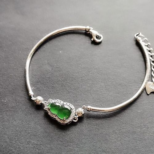 Bracelet En Calcédoine Naturelle Incrustée De Diamant Pour Femme, Gourde, Original, Élégant, Breloque Créative, Rétro, Bijoux En Argent