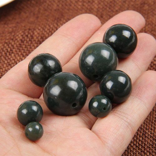 Perles De Jade Vert Brut Hetian Naturel, Perles De Jade Blanc, Bracelets De Bricolage, Cadeau Pour Hommes Et Femmes, Bracelet14-16mm