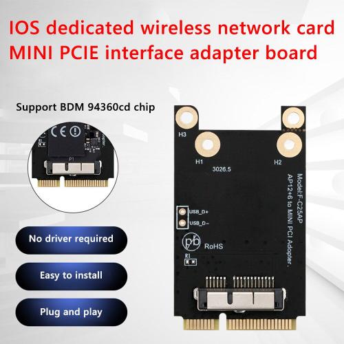 Adaptateur de carte WiFi Mini PCI-E à carte d'adaptation sans fil pour Macbook Pro/Air