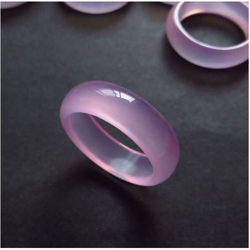 Bague En Jade Et Agate Rose Pour Femmes, Bijoux En Pierre Naturelle, Pierre De Jade, Pierre De Calcédoine, Émeraude, Fait À La Main