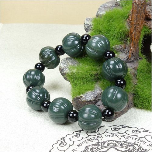Bracelet En Jade Vert Hétian Naturel Pour Femmes Et Hommes, Bijoux En Jade, Perles De Citrouille, Pierres Précieuses