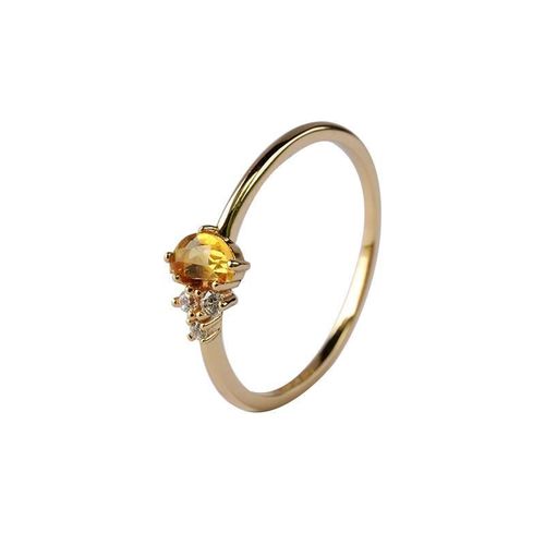 Bague En Diamant Citrine Naturelle Irrégulière, Nouvelles Particules Naturelles Irrégulières, Ouverture Ajustable, Breloque Élégante, Bijoux En Argent Pour Femmes