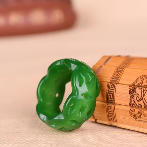 Bague En Jade Vert Sculpté Pour Homme, Anneau De Marque, Bijoux En Jade, Émeraude, 100%