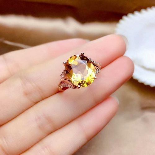 Bague Ajustable En Citrine Pour Femmes, Design Original, Ouverture À Facettes, Noble, Lumière, Luxe, Breloque Brillante, Bijoux En Argent