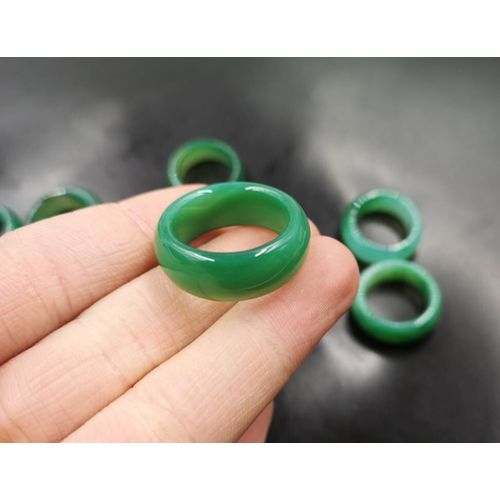 Bague En Jade Vert Naturel Pour Hommes Et Femmes, Anneau Pour Amoureux De Bijoux, Moissanite