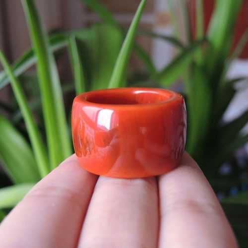 Bague En Jade Naturel Sculpté À La Main Pour Hommes, Anneau En Agate Rouge, Bijou Exquis, Cadeau, 100%