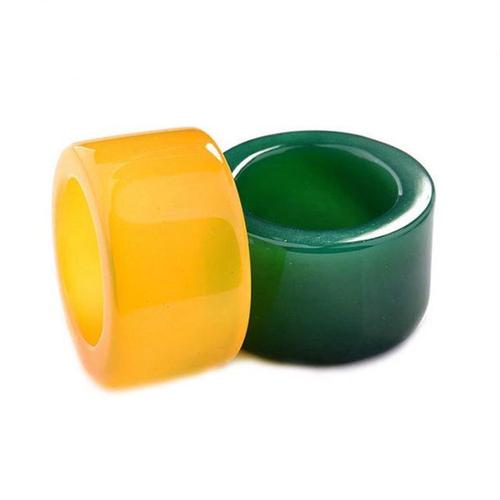 Bague En Jade Pour Hommes Et Femmes, En Agate Véritable, Vert Rubis, Pierre Porte-Bonheur, Marque