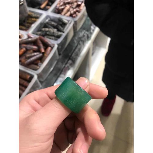 Bague En Jade Pour Hommes, Anneau En Agate Rouge, Vert Naturel, Diamètre Intérieur 22mm