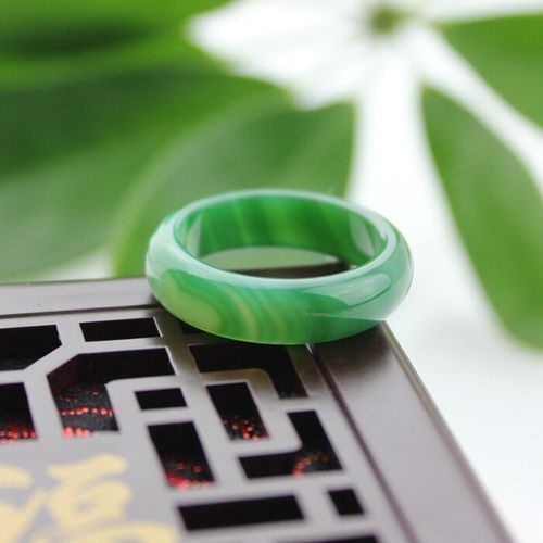 Bague En Agate Verte Authentique Pour Hommes, Anneau En Jade Vert, Fait À La Main, Bijoux En Pierre Naturelle