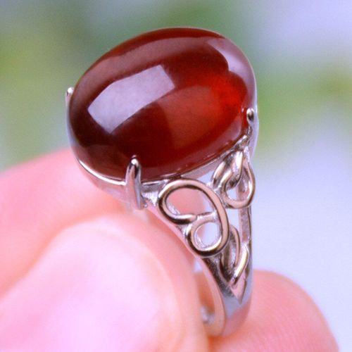 Bague En Argent Sterling 925 Avec Pierre Naturelle Pour Femmes, Anneau En Rubis, Bijou En Jade, 7a, Grenat Naturel, 925