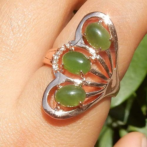 Bague En Jade Vert Jaspe Naturel, Anneau En Argent Sterling 925, Bijoux De Marque En Pierre Naturelle