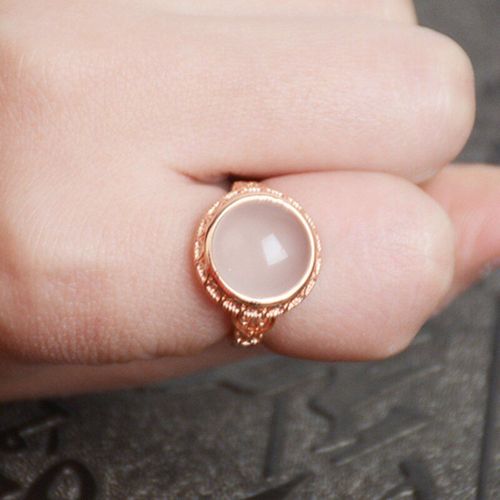 Bague En Jade Naturel Hetian Pour Femmes, Anneau Redimensionnable En Argent Sterling 925, Bijoux En Or Rose Avec Nickel