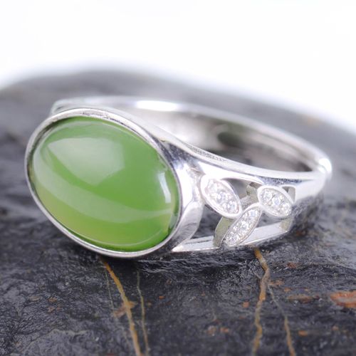 Bague En Jade Vert Naturel Pour Femmes, Anneau En Argent Sterling 925, Bijou En Jaspe, Goutte D'eau, 925
