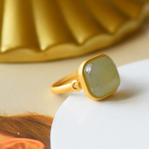 Bague En Jade Vert Naturel Pour Femmes, Anneau En Argent Sterling S925, Bijoux En Or 18 Carats, 925