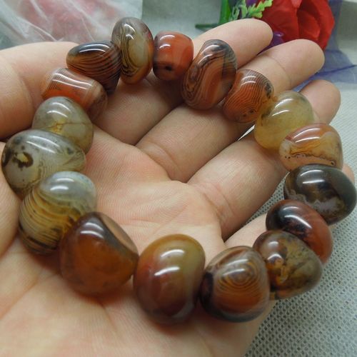 Bracelet En Jade Naturel Sculpté À La Main Pour Homme Et Femme, Bijou En Jade Véritable, En Agate