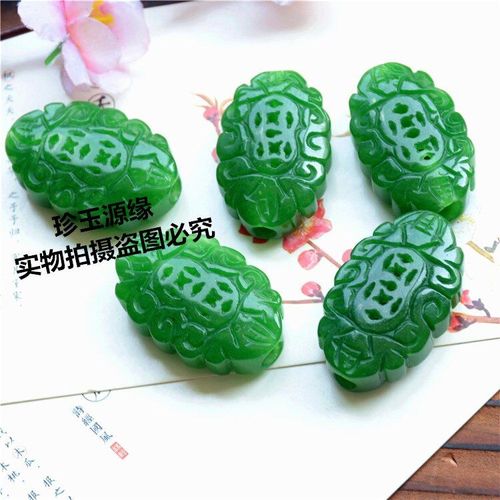 Bracelets En Jade Vert Naturel Sculpté À La Main Pour Femmes, Bricolage De Perles, 100% Vrai Jade Vert