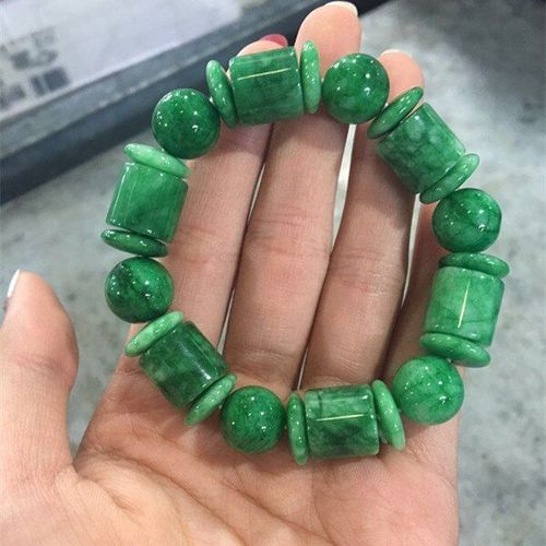 Bracelets En Jade Vert Naturel Pour Hommes, Perles Sculptées À La Main, Jaspe, Jadéite, Émeraude