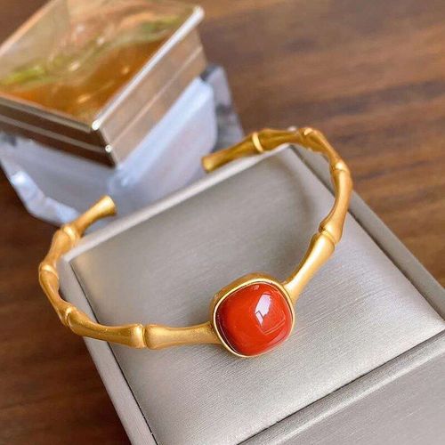 Bracelet Tourmaline Rouge Du Sud Pour Femmes, Design Original, Géométrique, Style Chinois, Rétro, Bohème, Léger, Bijoux De Luxe