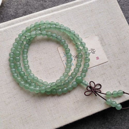 Bracelet En Jade Vert Naturel Pour Femmes, 108 Perles, Bijoux En Jade Ambre, 8mm